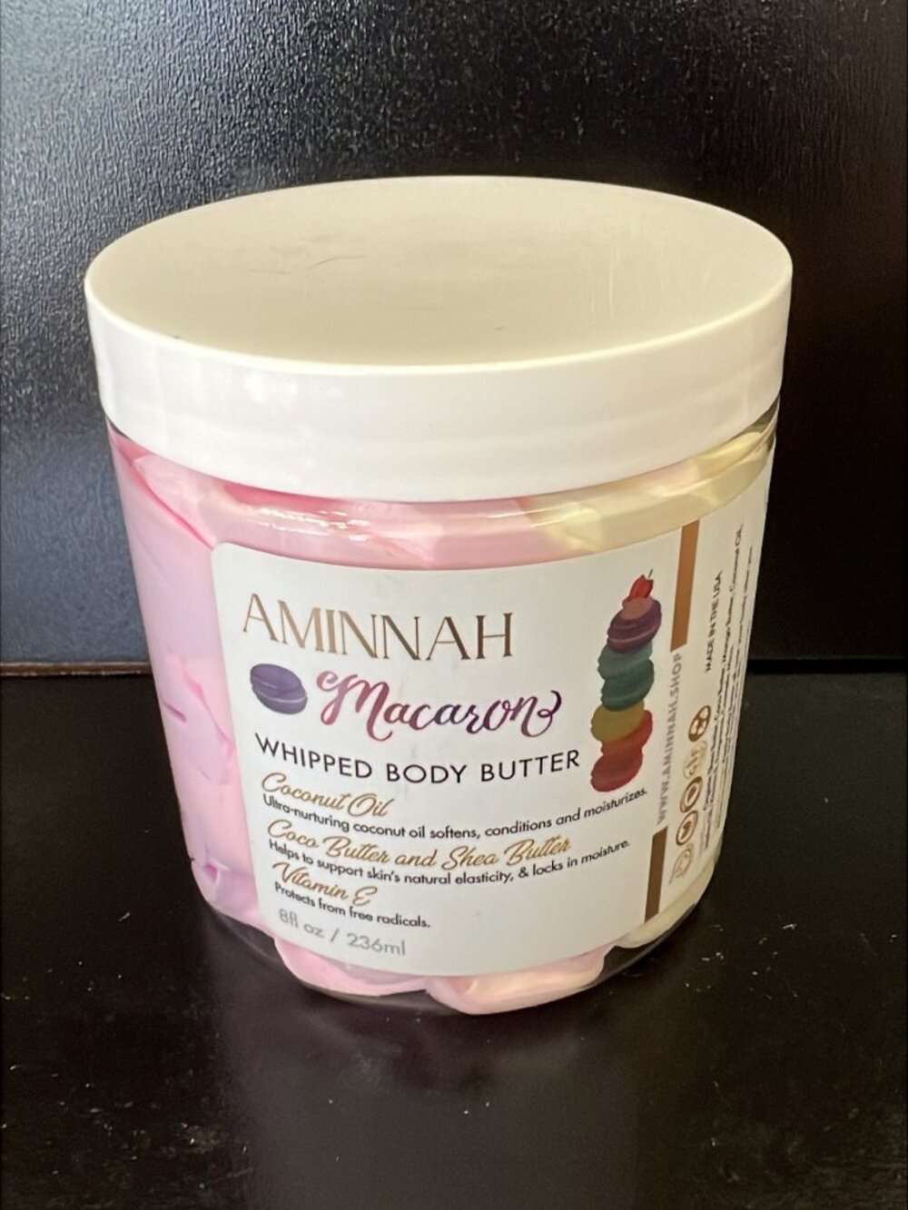 Aminnah Macaron Whipped Body Butter 8oz New